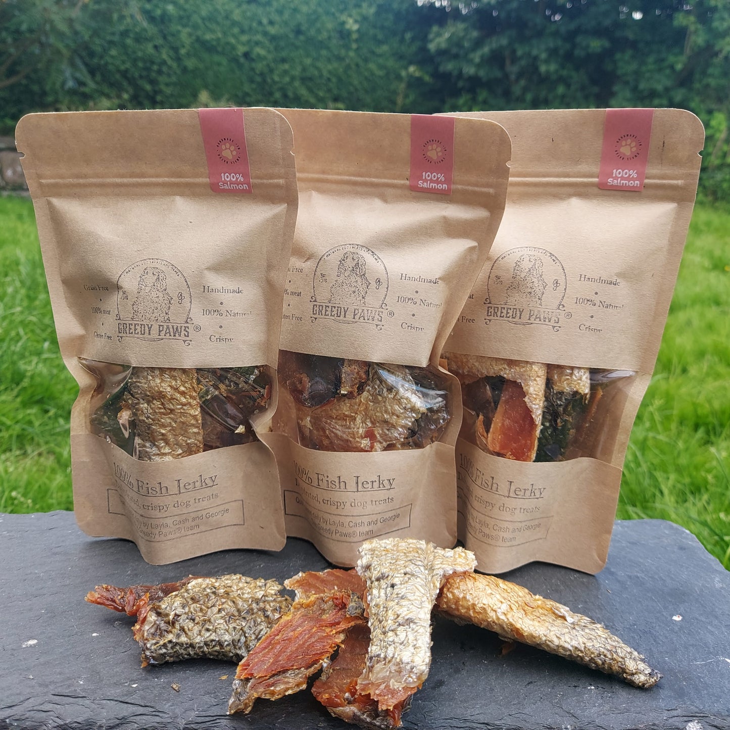 100% Salmon skin, dehydrated 100% natural, Omega 3 oil 50g bags