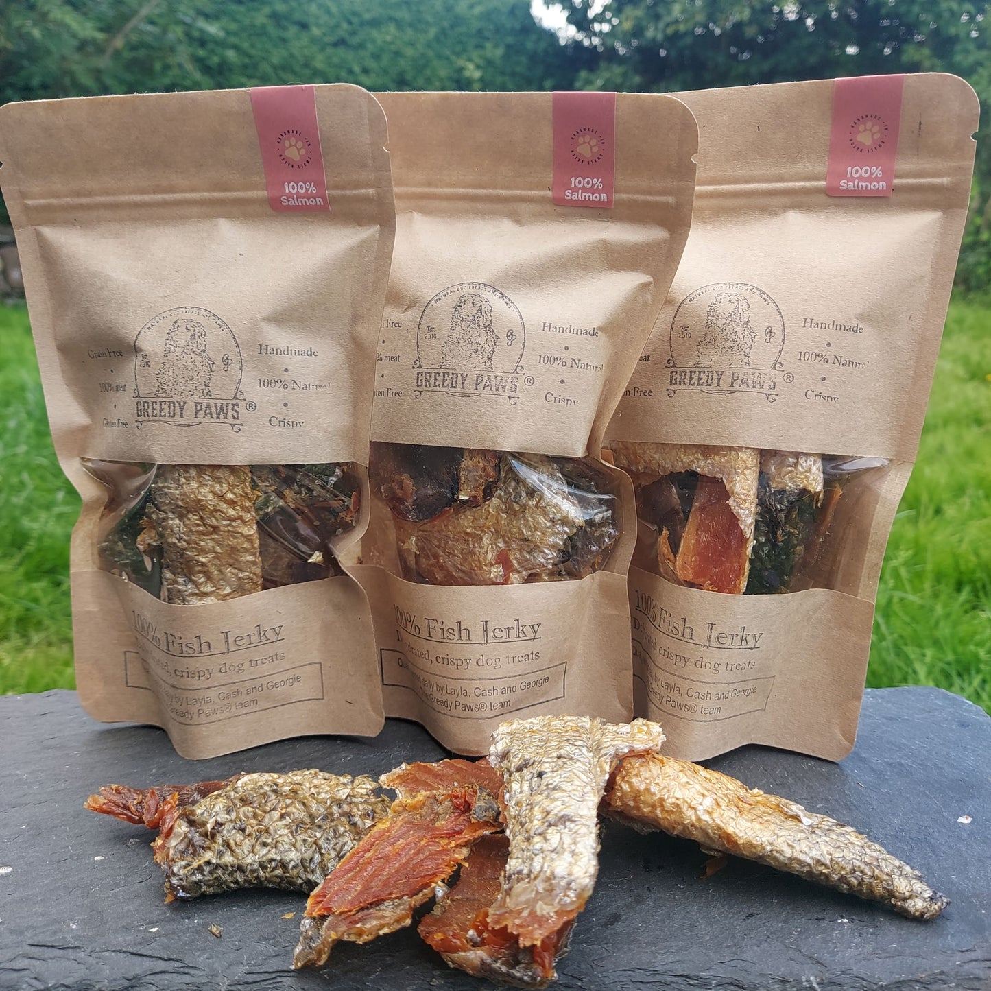 100% Salmon skin, dehydrated 100% natural, Omega 3 oil 50g bags