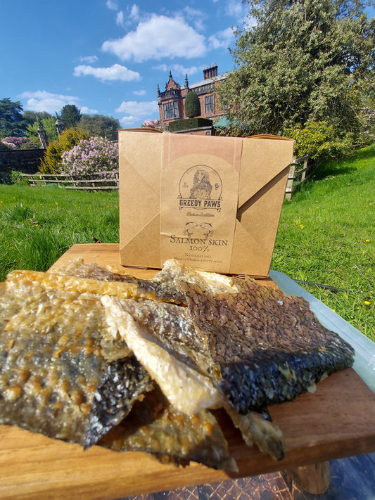 100% Salmon skin, dehydrated 100% natural, Omega 3 oil 50g box